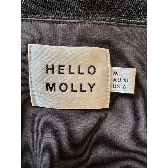 Hello Molly Bring Me To The Sky Dress Metallic Black Size 6 - Picture 8 of 10
